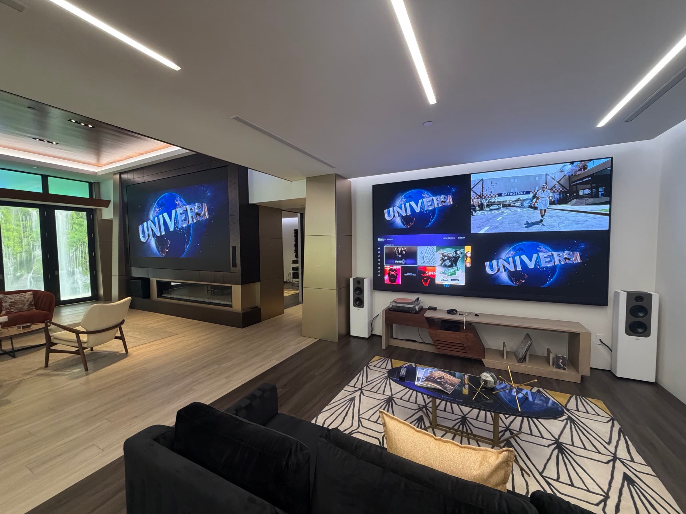 The video wall split into several pictures at once