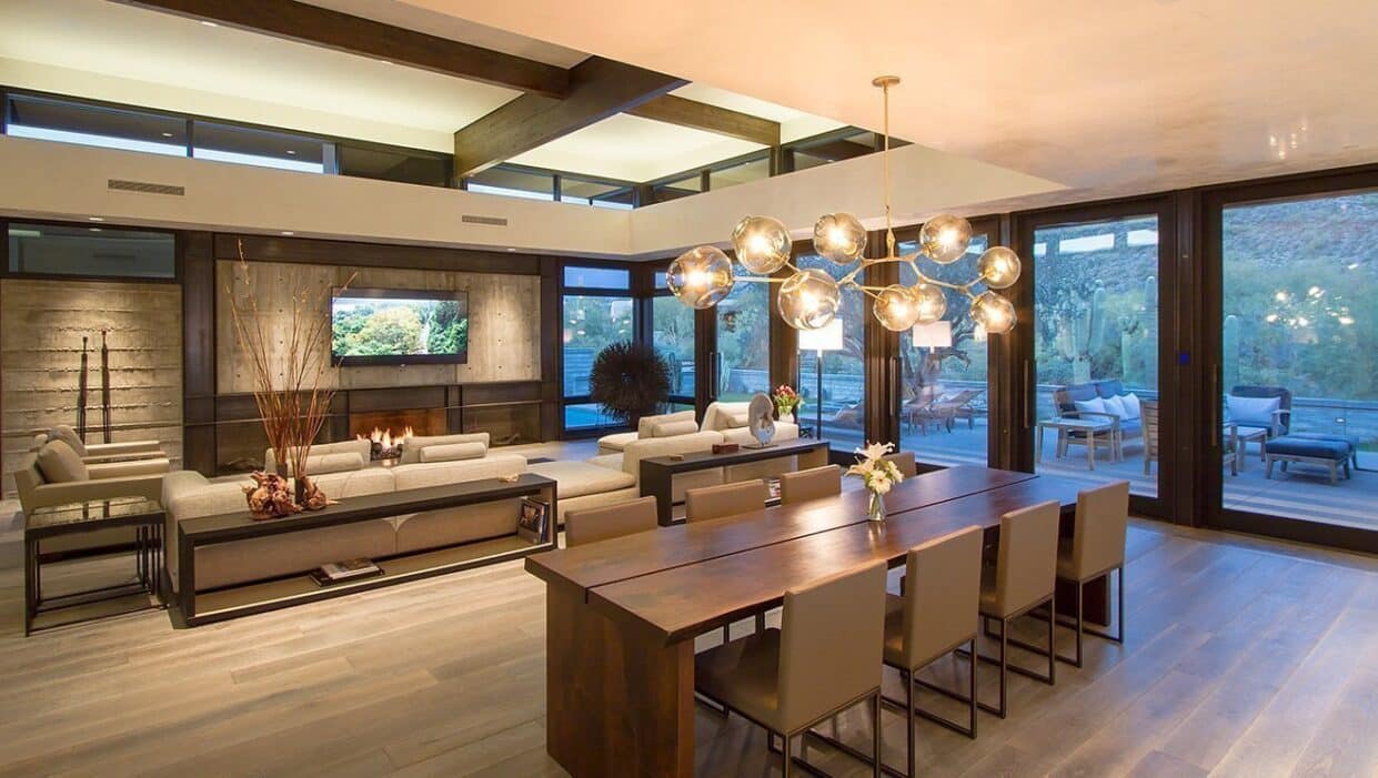 An elegant Arizona living space with smart home automation features.